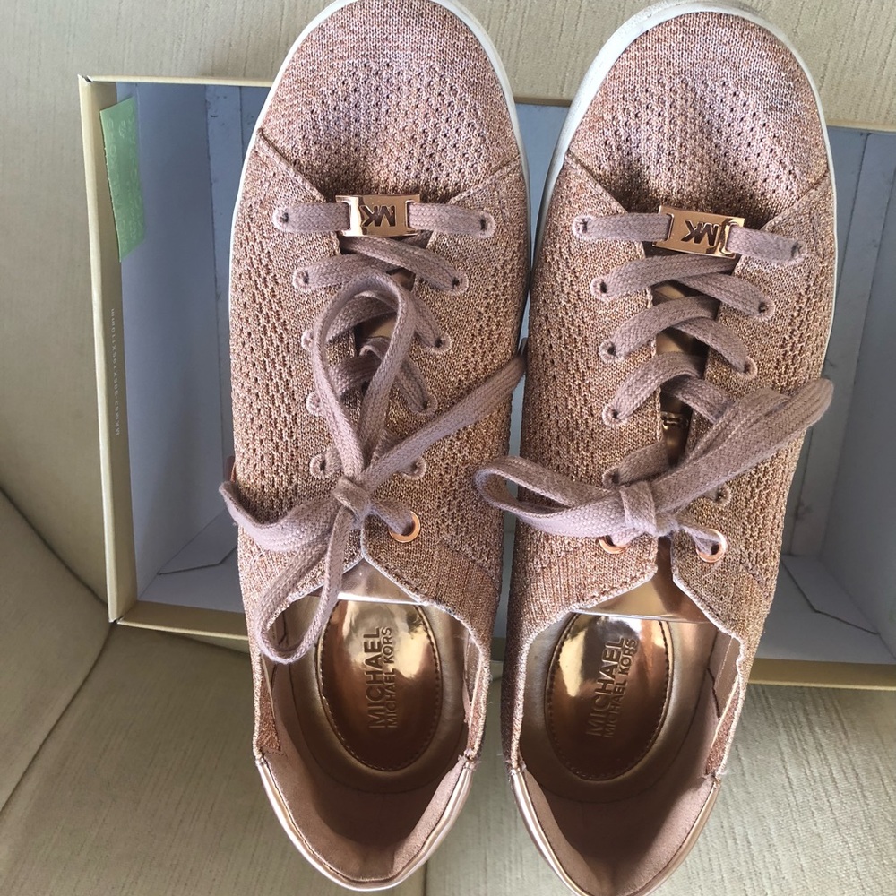 Michael Kors Rose Gold lace-up sneakers